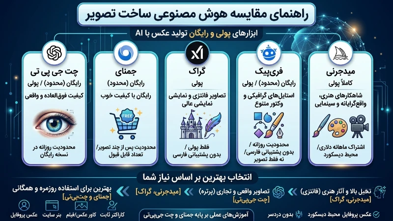مقایسه هوش مصنوعی های ساخت تصویر