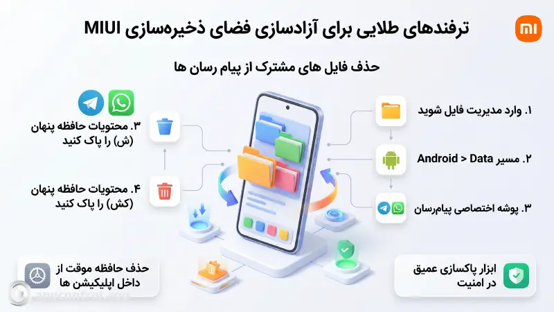 ترفند های پاک کردن حافظه پنهان برنامه ها در گوشی