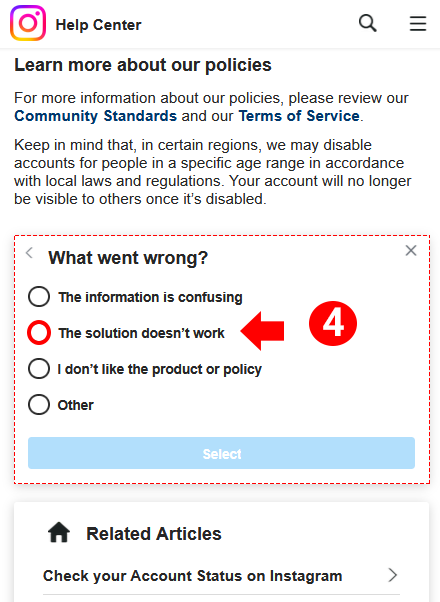 not helping for disabled account