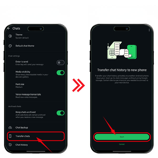 انتقال اطلاعات واتساپ با کیو آر کد