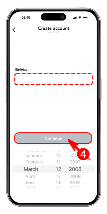 تنظیم تاریخ تولد میلادی برای نصب و ساخت حساب اسنپ چت