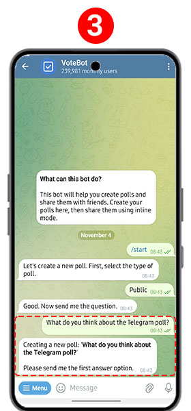 Encuesta de Telegram con bot