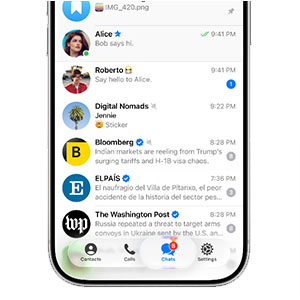 لیکویید گلس تلگرام برای ایفون