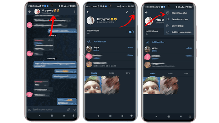 Realizar una llamada de voz o vídeo en Telegram Web