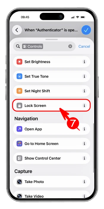 اضافه کردن دستور Lock Screen و ذخیره تنظیمات برای قفل شدن صفحه گوشی آیفون