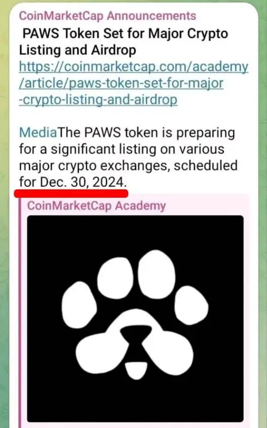 تاریخ لیست شدن paws