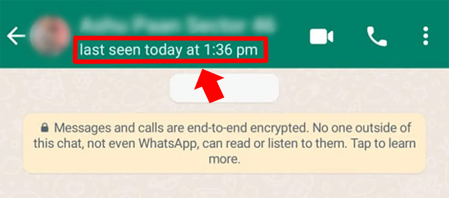 آخر ظهور في الواتساب