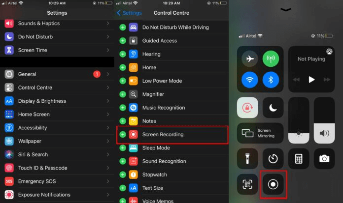 Descarga videos de estado de Whatsapp en iPhone sreen recording es