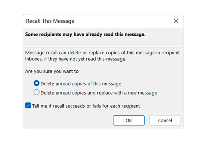 برگرداندن ایمیل ارسال شده در Outlook 3