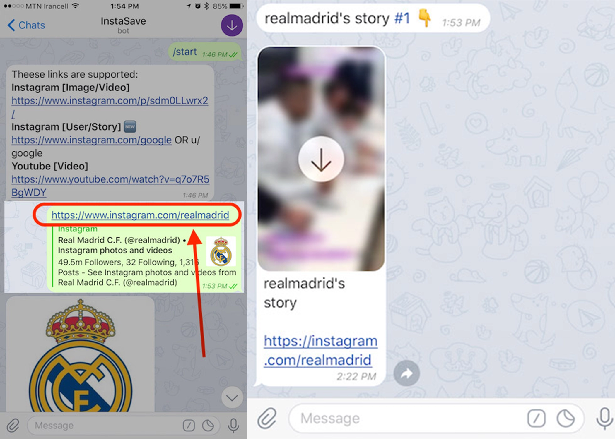 Download Instagram Stories Using Telegram Bots