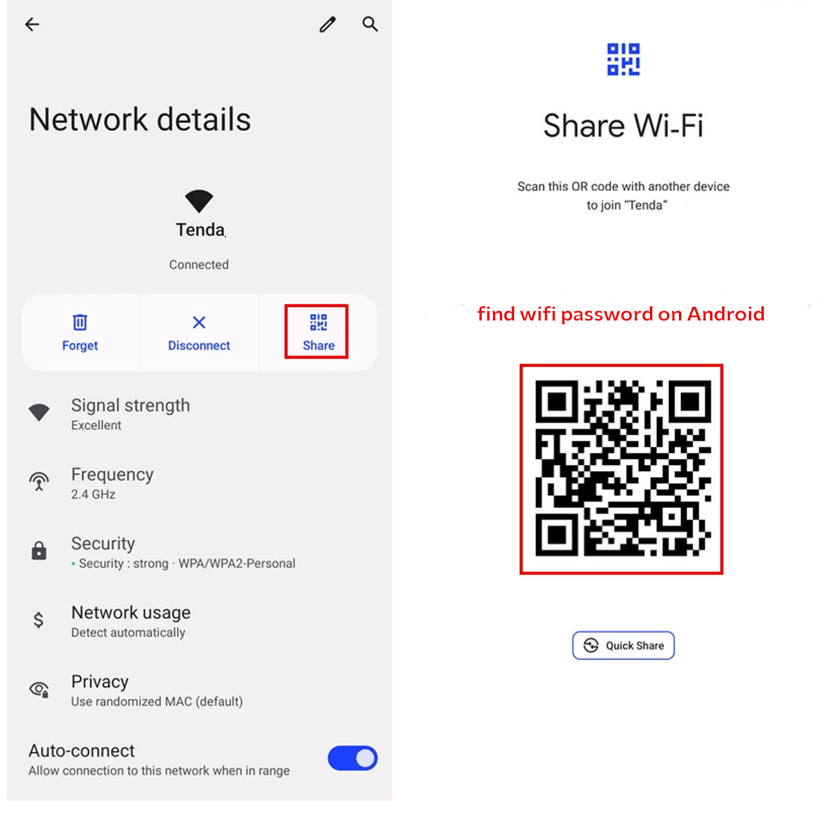 find wifi password on android