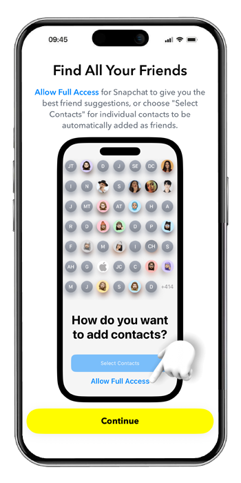 پیدا کردن دوستان در اسنپ چت