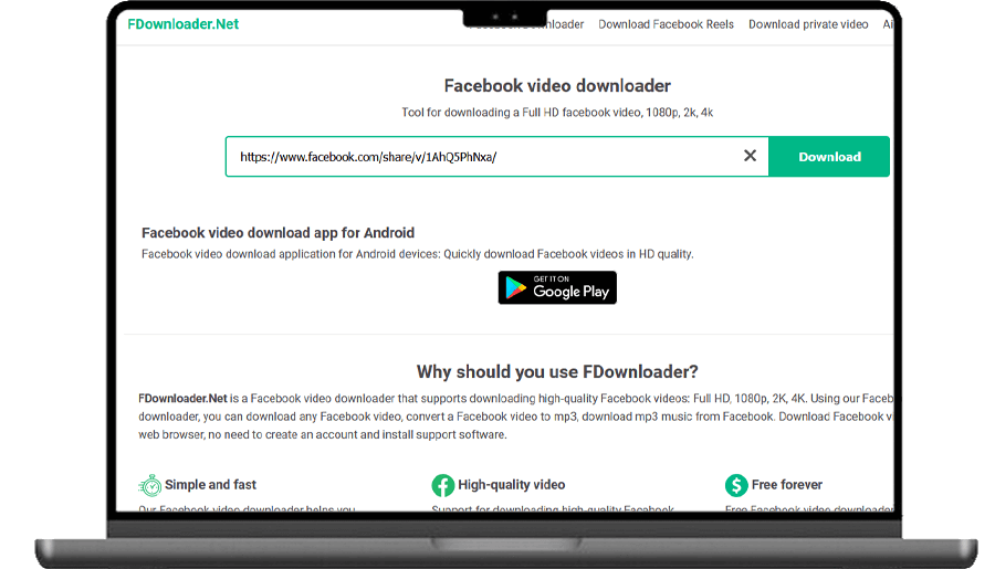 paste facebook video link in website