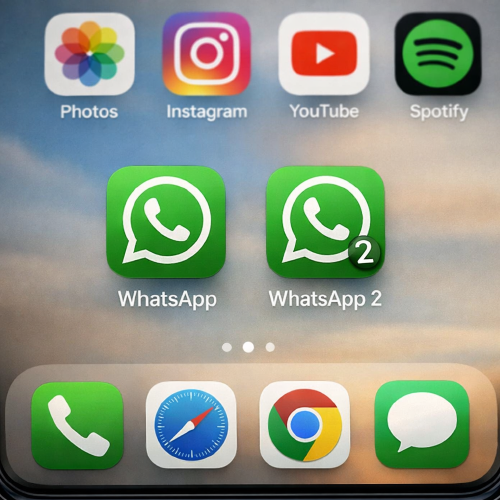 عکس دو برنامه واتساپ در یک گوشی 