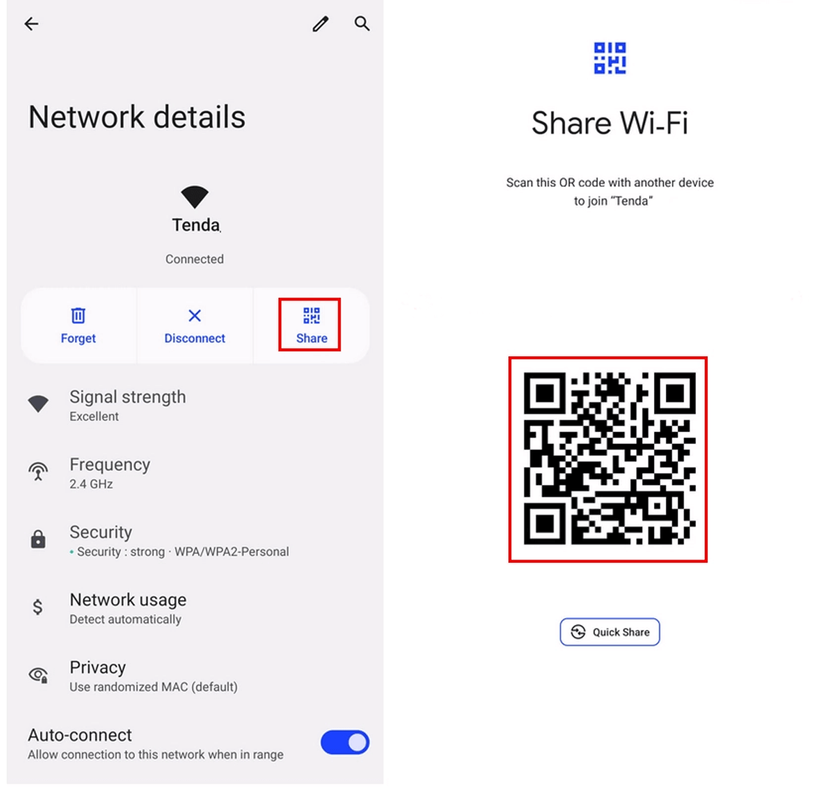 اضغط على رمز الواي فاي في أجهزة Android