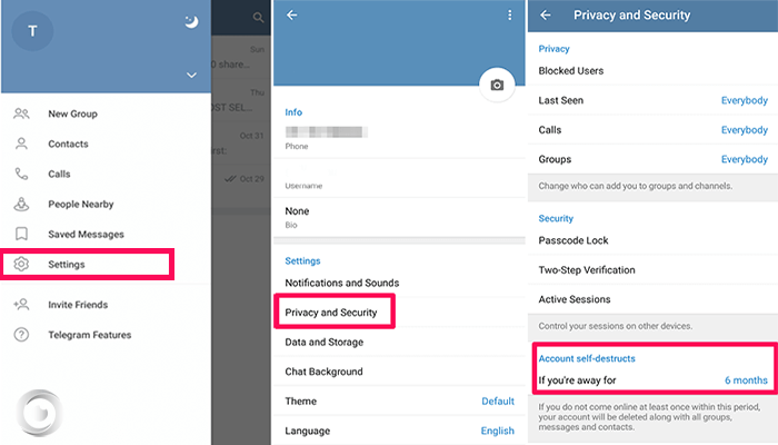 ¿Cómo eliminar una cuenta de Telegram sin código de confirmación?
