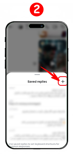 نمایش محل دکمه New Saved Reply برای ایجاد پاسخ خودکار دایرکت اینستاگرام.