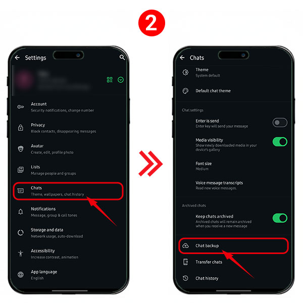 بکاپ خودکار واتساپ