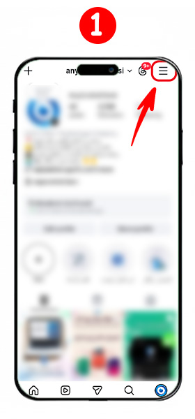 Screenshot showing how to access "Settings" to activate Instagram Auto-Reply DM.