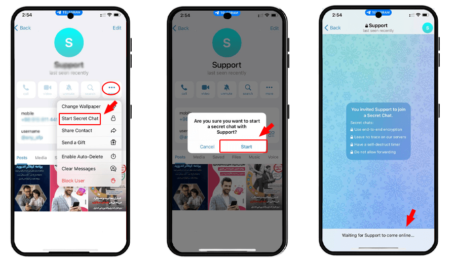 سکرت چت تلگرام