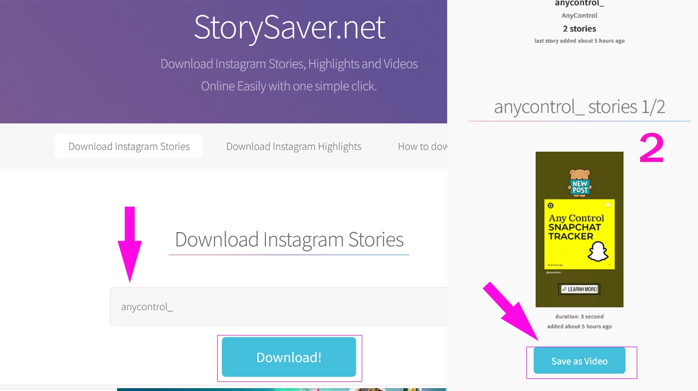 Download Instagram Stories on Storysaver