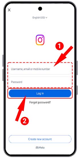Página de inicio de sesión de Instagram