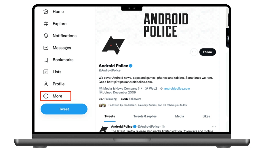 ورود به پروفایل توییتر از سایت