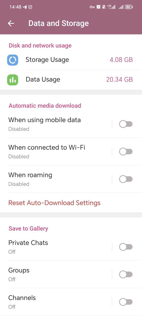 Adjust Automatic Media Downloads