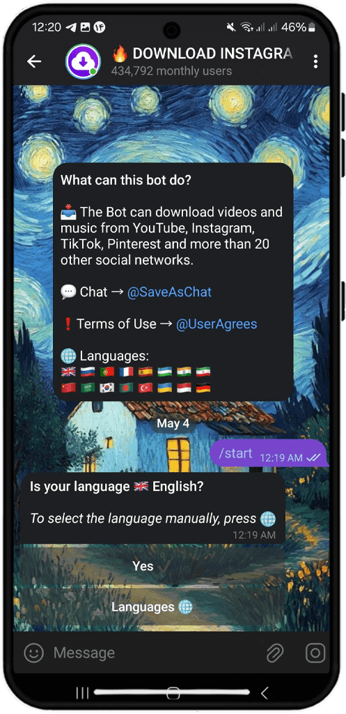 دانلود از یوتیوب با تلگرام