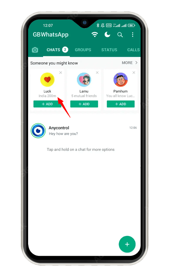 پیدا کردن افراد نزدیک در واتساپ با استفاده از نسخه جی بی