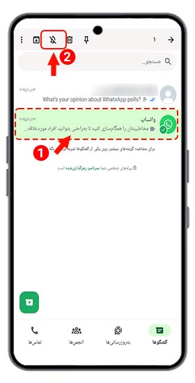 غیرفعال سازی اعلان های یک چت واتساپ