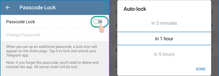 picture 5- how to enable passcode for telegram en 5