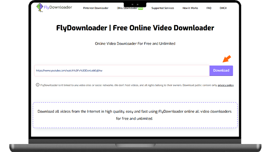 دانلود از یوتیوب با سایت FlyDownloader