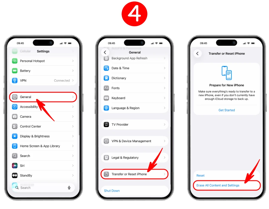 اختيار Restore from iCloud Backup في الآيفون الجديد لنقل الرسائل والبيانات من الآيفون القديم