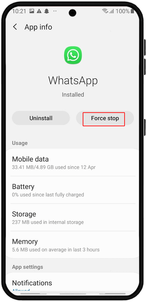 توقف اجباری واتساپ
