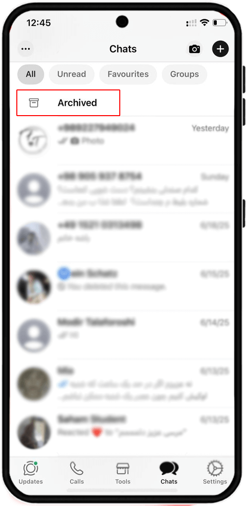 hide whatsapp chats iphone