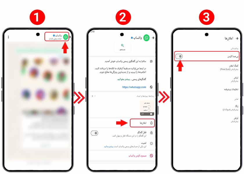 نوتیفیکیشن های یک چت یا گروه