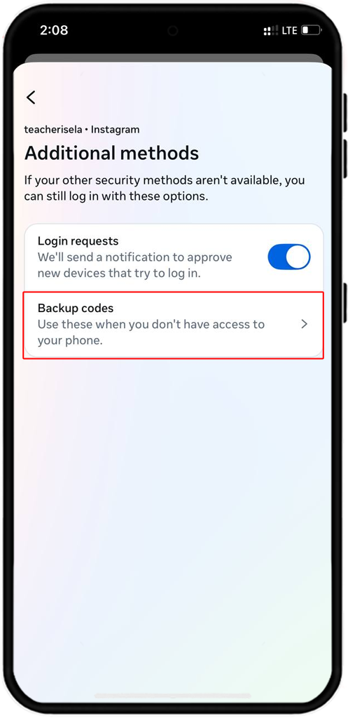 backup codes