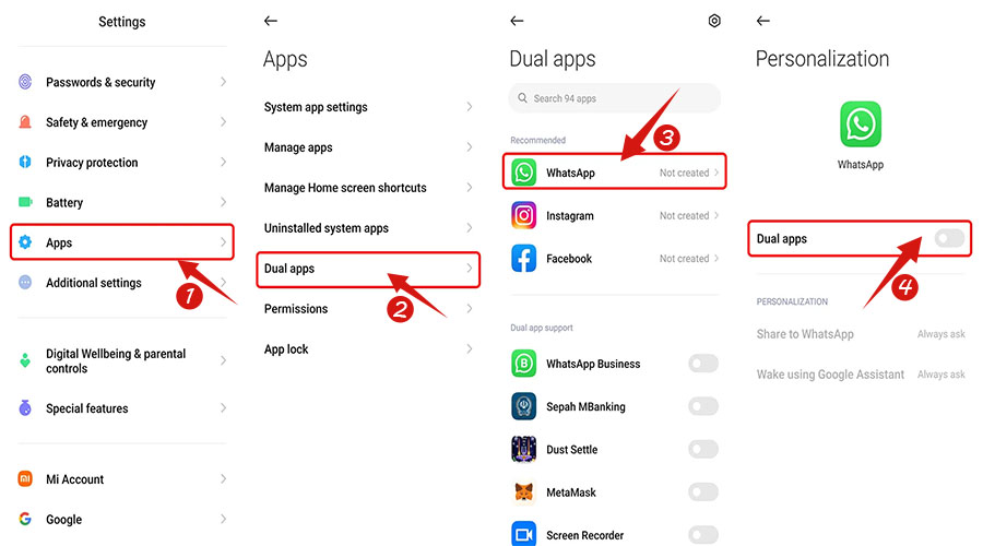 چند اکانتی واتساپ در شیائومی