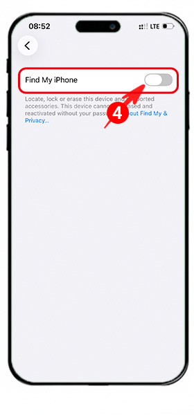 خاموش کردن فایند مای آیفون