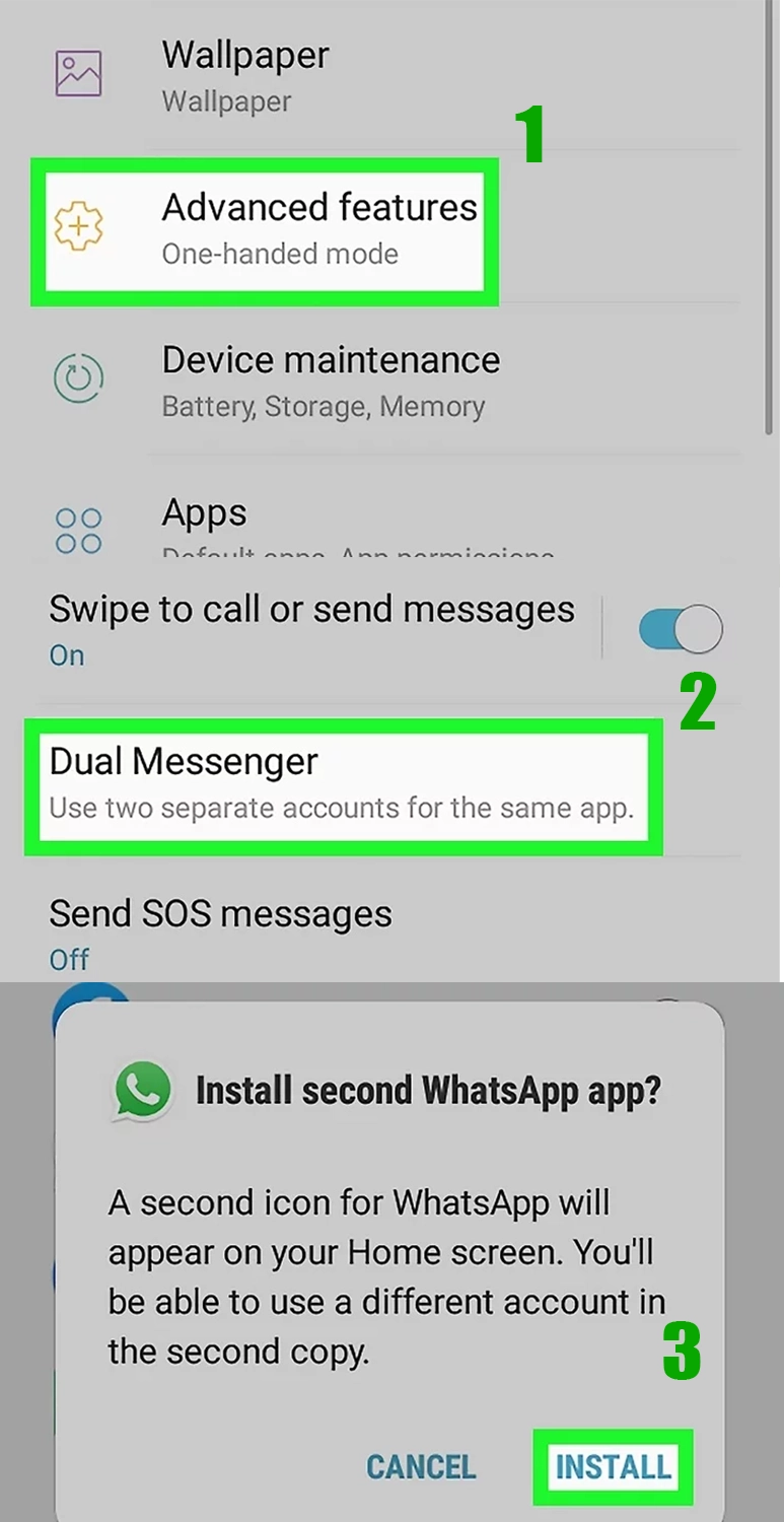  استفاده از سرویس Dual Messenger در اندروید