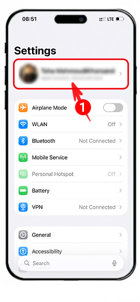 خاموش کردن گزینه پیدا کردن ایفون من