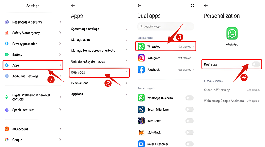 مراحل ساخت نسخه دوم برنامه واتساپ در گوشی های شیائومی 