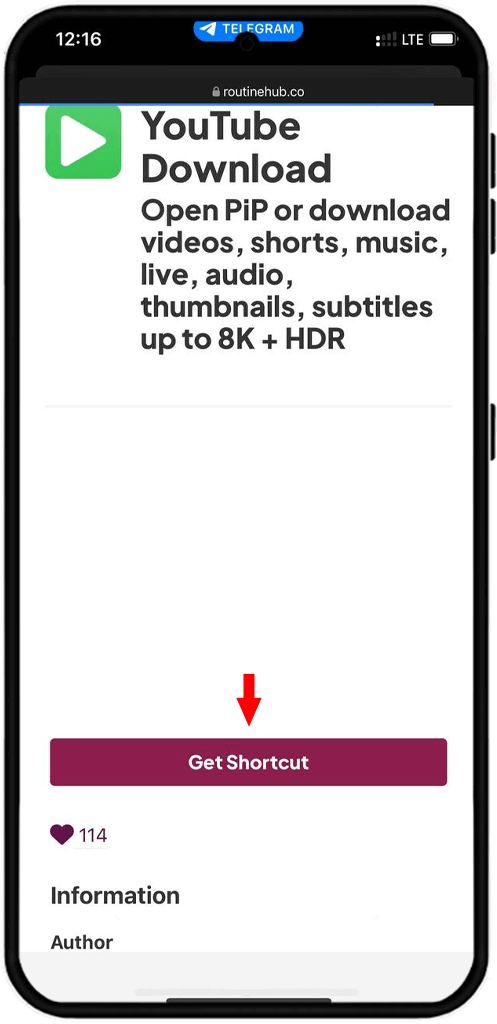 get YouTube Downloader shortcut