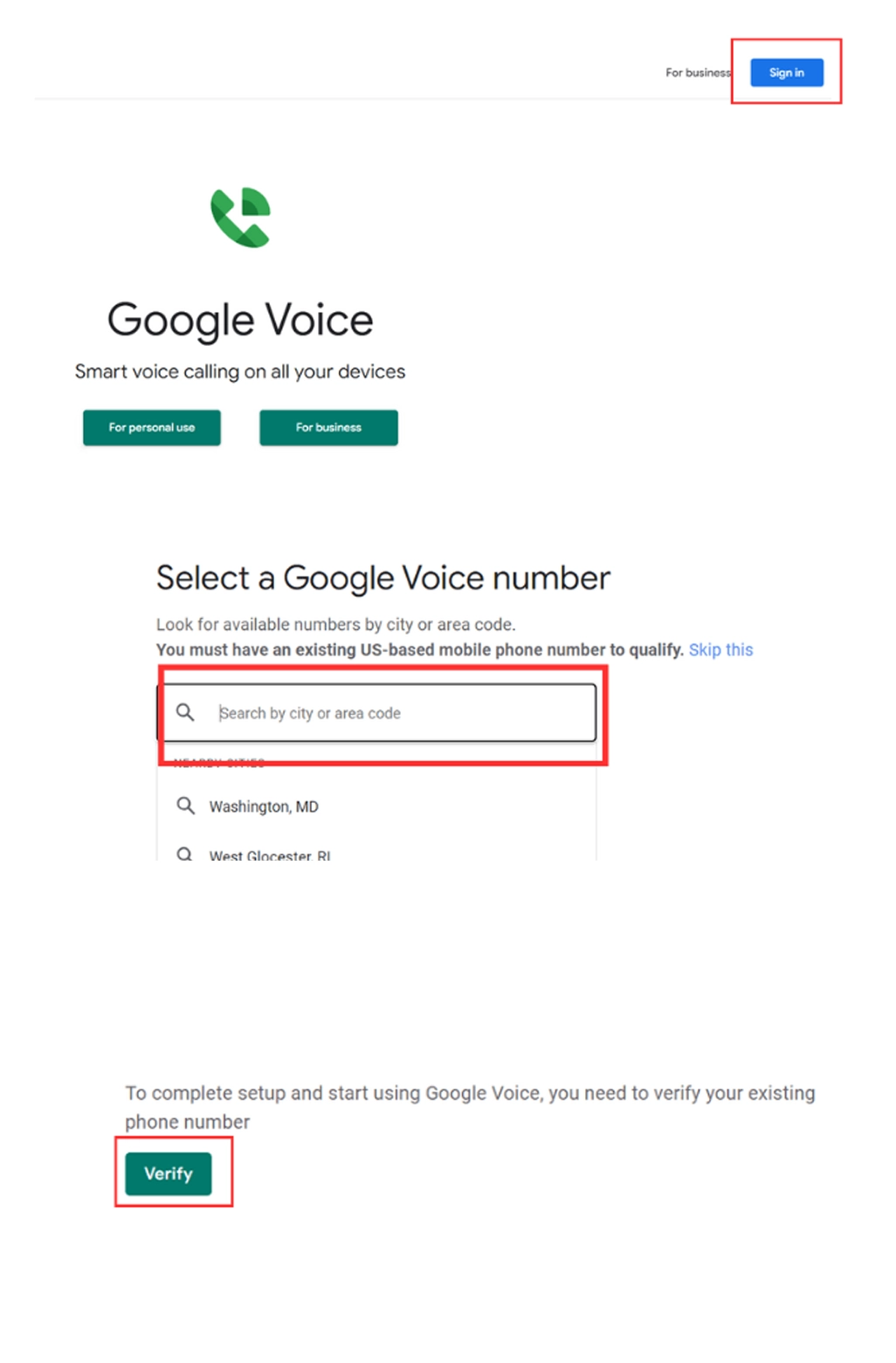 استفاده از شماره Google Voice