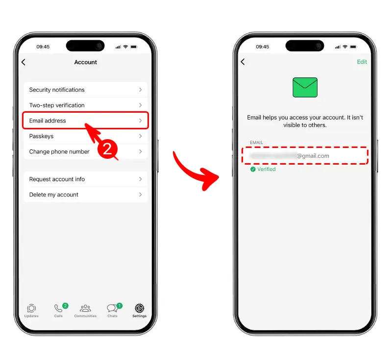نصب واتساپ با جیمیل
