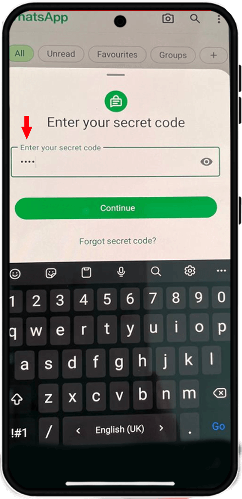 Hide whatsapp chats with a secret code android