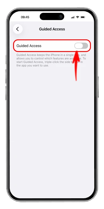 فعال کردن قابلیت guided acces