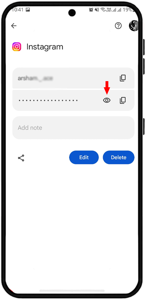 click on eye icon