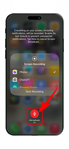 Cómo Activar la Grabación de Audio (Micrófono) en el Screen Recorder del iPhone Presionando el Widget